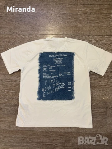 Balenciaga Бяла тениска L, снимка 5 - Тениски - 50787258