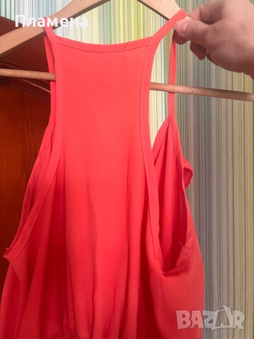 Оранжев летен потник с тънки презрамки с м , снимка 3 - Потници - 51865266