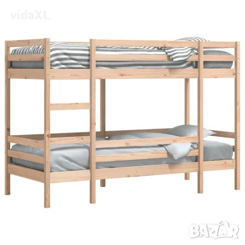 vidaXL Двуетажно легло без матрак 90x200 cm масивна дървесина бор, снимка 4 - Спални и легла - 56146960