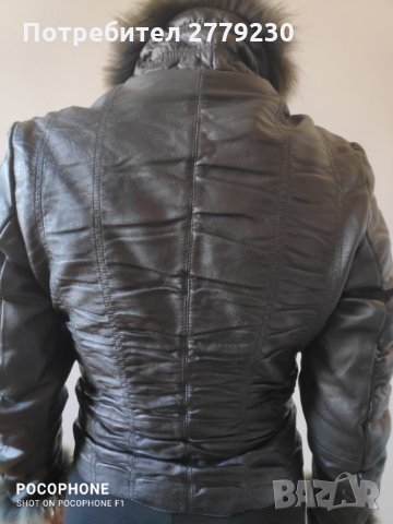 Дамско кожено яке от естествена кожа и с естествен косъм, снимка 3 - Якета - 35673840