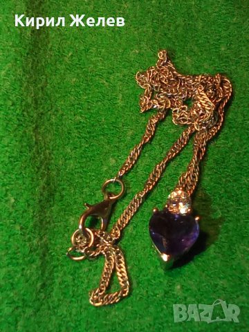 САПФИРЕНО НЕЖНО КРАСИВО АРТ ДЕКО КОЛИЕ БЛАГОРОДНА СТОМАНА с БЯЛА ПОЗЛАТА и ЦИРКОН 27257, снимка 17 - Колиета, медальони, синджири - 35007849