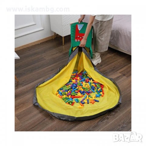 Кош за детски играчки с капак и постелка за играчки, зелен с Крокодил - код 3256 КРОКОДИЛ, снимка 2 - Други - 34510656