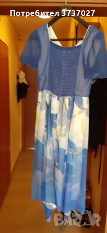 Елегантна копринена рокля,размер L, снимка 2 - Рокли - 40838498