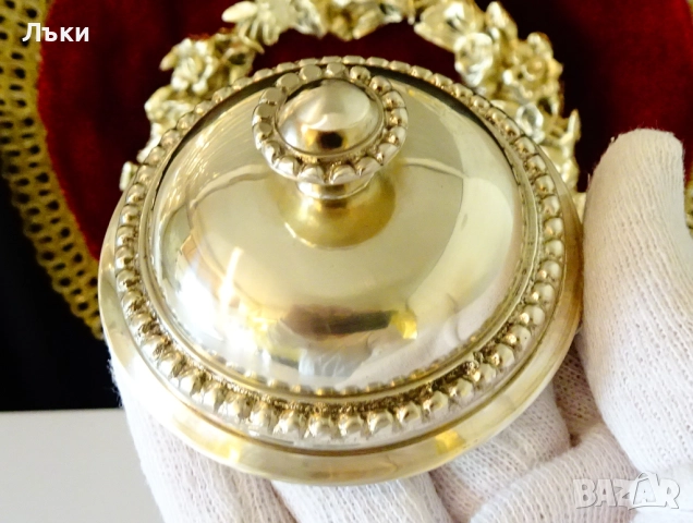 Бронзова захарница,Луи XVI,перлен релеф. , снимка 5 - Антикварни и старинни предмети - 52265658