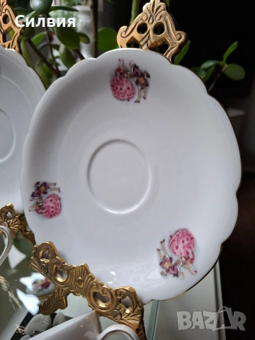 Красив комплект от чаши с чинийки , снимка 8 - Чаши - 53426484