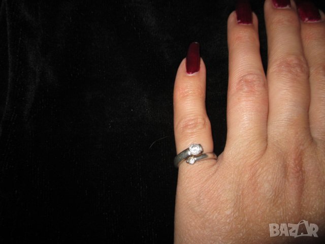 Сребърен пръстен с циркони, снимка 2 - Пръстени - 42260480