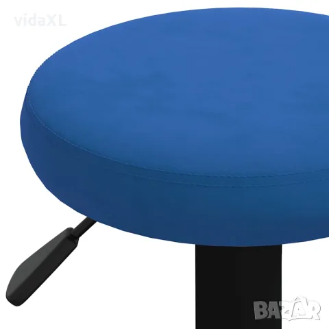 vidaXL Бар табуретки, 2 бр, сини, кадифе, снимка 7 - Столове - 56147003
