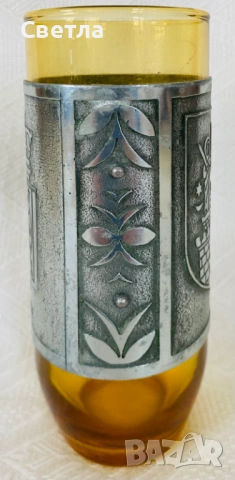 Сервиз за чай или кафе,порцелан и Чаши рисувано стъкло от Германив;Старинна чаша стъкло/метал-Познан, снимка 7 - Чаши - 50177713