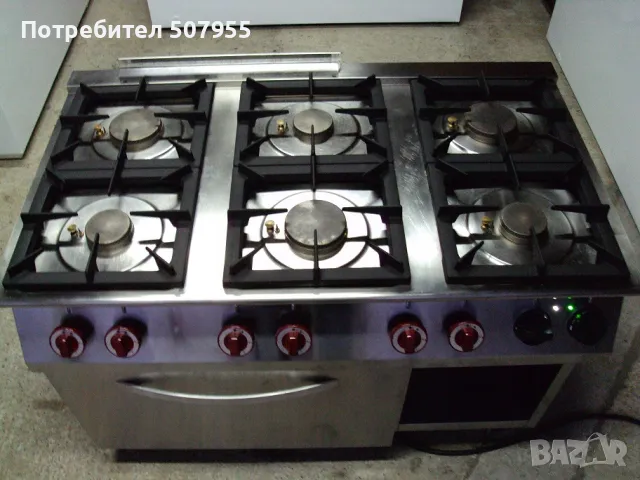 Професионална, газова печка с електрческа фурна BARTSCHER - 6 горелки, снимка 9 - Обзавеждане на кухня - 50184895