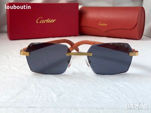 Cartier висок клас слънчеви очила Мъжки Дамски слънчеви с дървени дръжки, снимка 5 - Слънчеви и диоптрични очила - 41976052