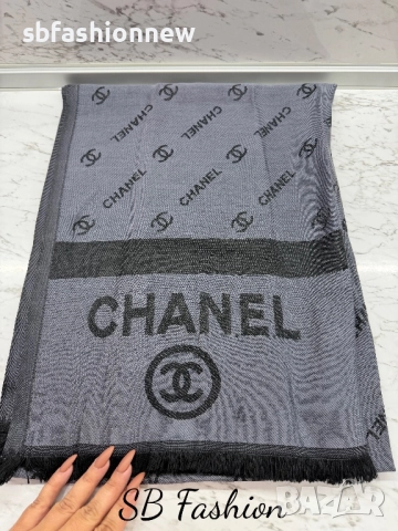 Hermes, Chanel двулицев шал, снимка 7 - Шалове - 52487973