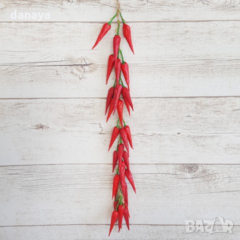 2719 Изкуствени червени чушки на връзка, снимка 4 - Декорация за дома - 35862224
