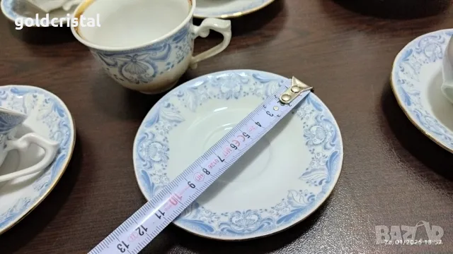 Стар български порцелан Изида чаши за кафе чайник заханица латиера , снимка 3 - Антикварни и старинни предмети - 48841285