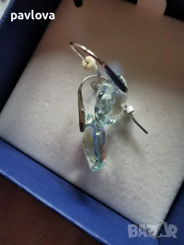 Сваровски обеци  камък 1. 5  см Swarovski, снимка 2 - Обеци - 47995446
