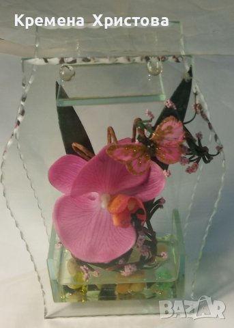 Декорация орхидея в стъкло
