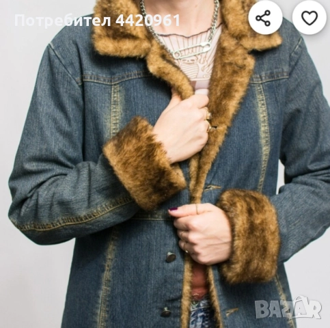 Дълго дънково палто,ново, снимка 3 - Палта, манта - 52348641