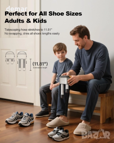 Преносима сушилня за обувки SOTHING с озонова свежест, бързо сушене 95W, 3 нива, таймер 1–9 часа, снимка 5 - Други стоки за дома - 52089724