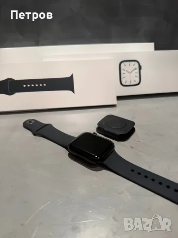 100% батерия! КАТО ЧИСТО НОВ Apple Watch 7 45 mm GPS Midnight, снимка 3 - Смарт часовници - 56075566