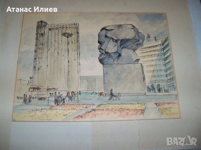 Монументът Карл Маркс в град Кемниц - соц изкуство, снимка 5 - Картини - 35935385