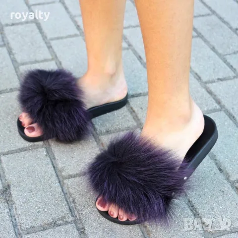 Равни чехли - лилав ЕСТЕСТВЕН пух