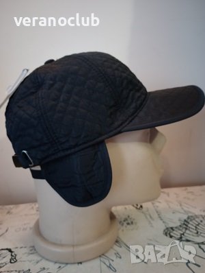Зимни черни шушлякови шапки с козирка и ушички, снимка 5 - Шапки - 39040213