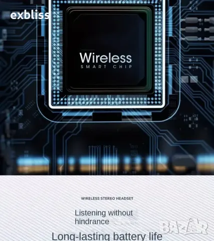 Безжични сгъваеми слушалки с вграден микрофон, снимка 4 - Слушалки и портативни колонки - 49167876