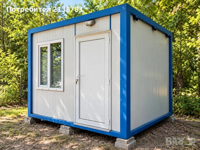 Фургон / Контейнер / Преместваема постройка 2.40 x 3 м – ток, PVC врата и прозорец, снимка 3 - Строителни материали - 56151924