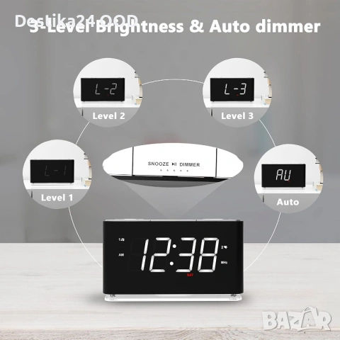 iTOMA CKS507 Радио часовник с Bluetooth и LED дисплей, снимка 4 - Други стоки за дома - 53633944