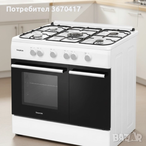 Газова печка Taurus CIG5FWHM – 5 горелки, 70 л фурна, нова/с дефект, снимка 2 - Печки, фурни - 52297713