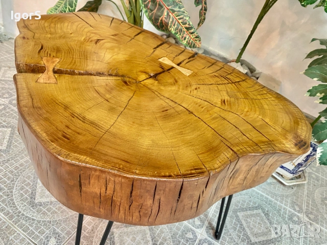 Ръчно изработена дизайнерска маса от дърво, снимка 4 - Маси - 53314509