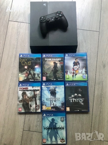PlayStation 4 с джойстик 7 игри Tomb Raider, FIFA 16, Star Wars PS4, снимка 2 - PlayStation конзоли - 49245275
