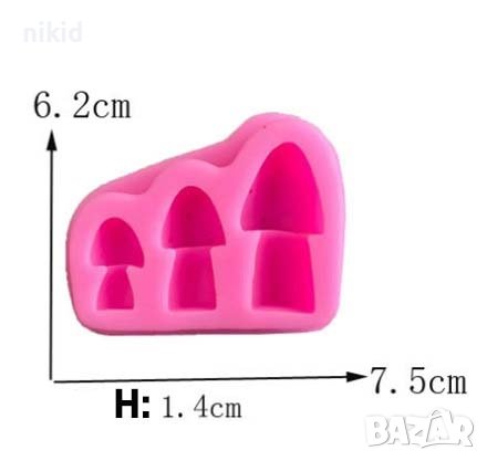 3 захлюпени гъбки гъби гъба силиконов молд форма фондан декор украса, снимка 4 - Форми - 41717281