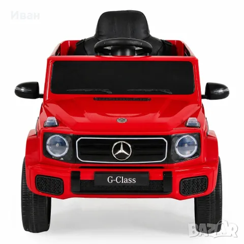 ТОП ЦЕНА!НОВО!Акумулаторен джип Mercedes-Benz G580 RED с 12V батерия,МЕКИ ГУМИ,кожена седалка,USB, снимка 2 - Детски велосипеди, триколки и коли - 56125037
