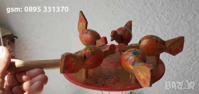 Кълвящи пиленца дървена играчка (3), снимка 2 - Декорация за дома - 40932462