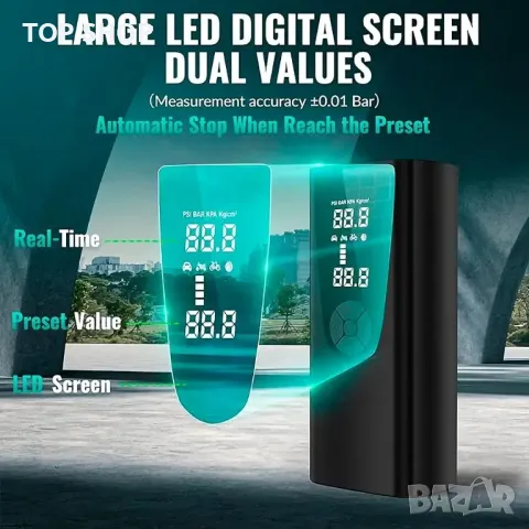 Преносим въздушен компресор Надстройка 20000mAh Помпа за гуми, снимка 3 - Аксесоари и консумативи - 48770531