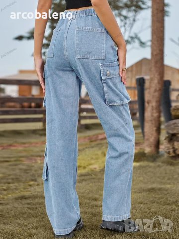 Нови ежедневни изпрани дамски дънки с много джобове, 2цвята , снимка 13 - Дънки - 42345871