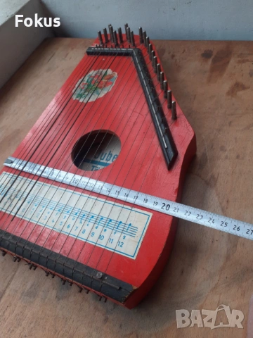 Стара малка цитра - музикален струнен инструмент, снимка 7 - Антикварни и старинни предмети - 53499838