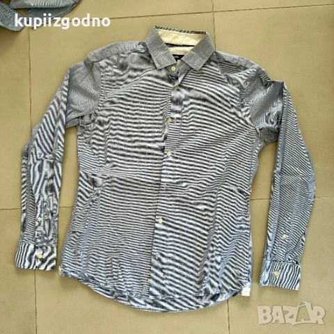 5 броя употребявани мъжки ризи къс и дълъг ръкав известни марки, снимка 3 - Ризи - 51178289