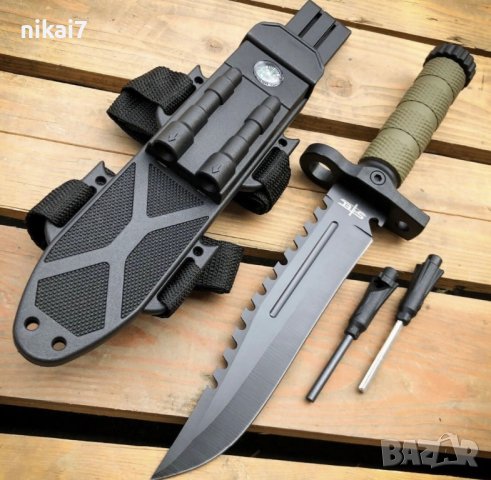 ловен НоЖ тактическият+компас+кремък+точило Columbia USA за оцеляване, снимка 11 - Ножове - 41771378