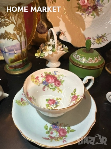 E.B. FOLEY England  Circa 1937 - великолепен двоен сет в млечно синьо , снимка 12 - Сервизи - 52584296