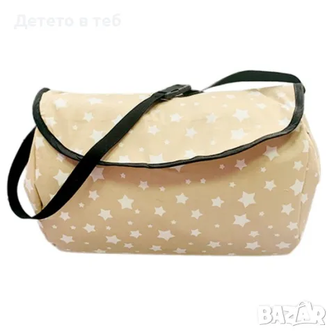 Чанта за бебешка количка бежови звезди, снимка 1