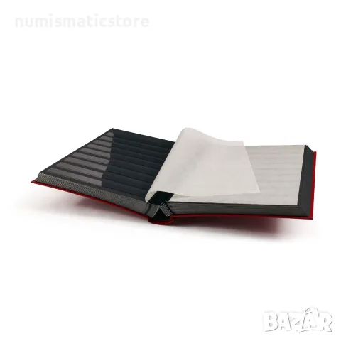 Leuchtturm - албум за марки Basic 32 черни листа А4 , червен, снимка 3 - Филателия - 56336674
