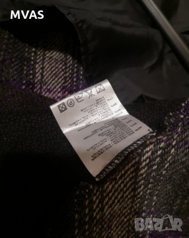 Ново вълнено сако S 36 дамско виолетово с черно есенна връхна дреха, снимка 3 - Сака - 35776877