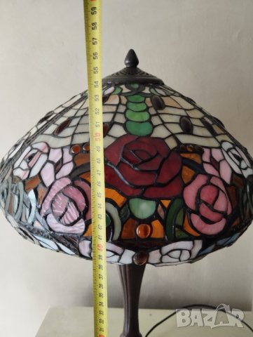 настолна лампа стил тифани-рози, снимка 4 - Настолни лампи - 41870604