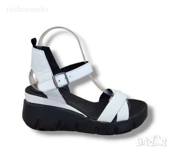 Дамски сандали на платформа от естествена кожа модел: 21029 white 