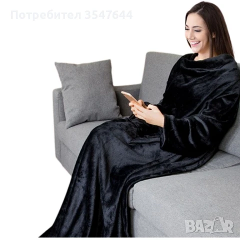 Плюшено одеяло с ръкави XXL – 145 х 195 см, снимка 8 - Други стоки за дома - 50399595