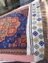 Стар вълнен ръчно тъкан и бродиран килим - килимче, снимка 5