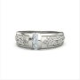 Нежен пръстен с бял циркон, посребрен, снимка 1 - Пръстени - 42154642