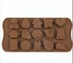 мече лък череши къща сърце двойка силиконов молд форма за шоколадови бонбони лед фондан желирани и д, снимка 1 - Форми - 35745946