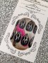 Комплект Разкошни Press-on Изкуствени Нокти 24 броя Черен Цвят с Металически Огньове КОД nail384, снимка 5